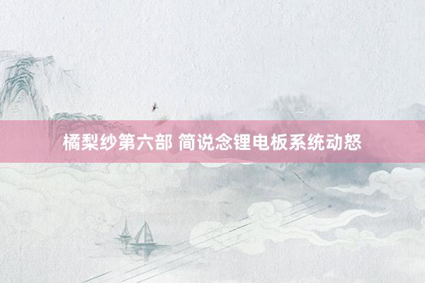 橘梨纱第六部 简说念锂电板系统动怒