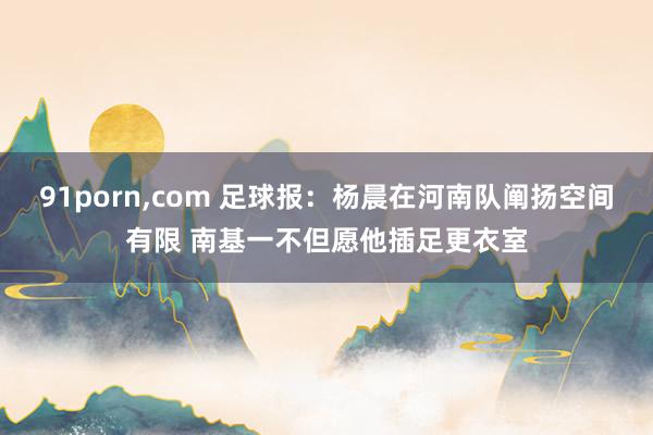 91porn，com 足球报：杨晨在河南队阐扬空间有限 南基一不但愿他插足更衣室